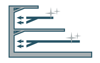 Дополнительная прямоугольная полка с комплектом креплений